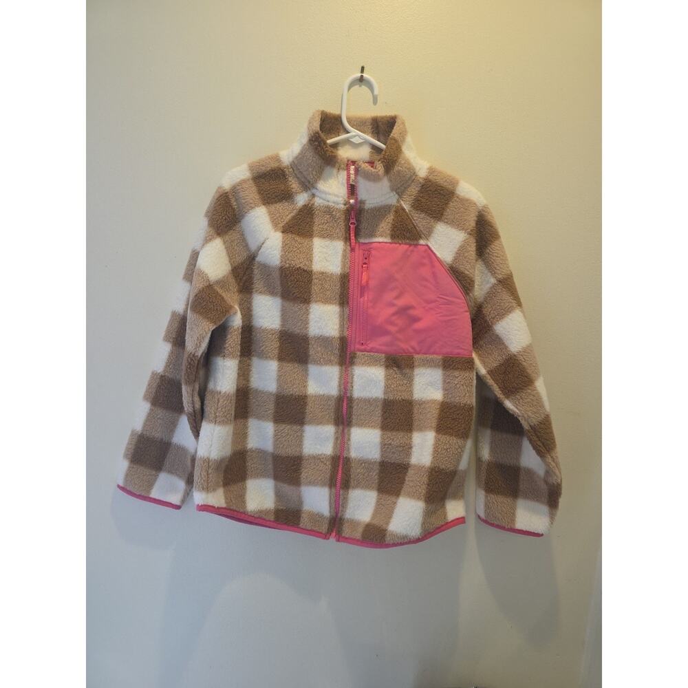 NWT J. Crew Size S Plaid Woven Sherpa Fleece Zip Up Jacket